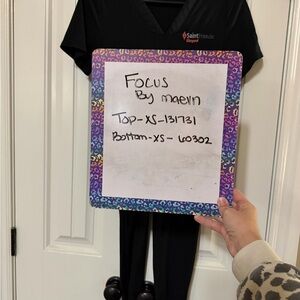 Focus by Maevn Black Women's Scrub Set